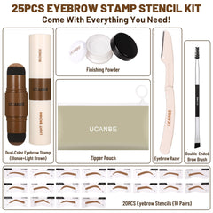 UCANBE pochoirs-sourcils-reutilisables-20, formes naturelles ou audacieuses pour chaque visage.