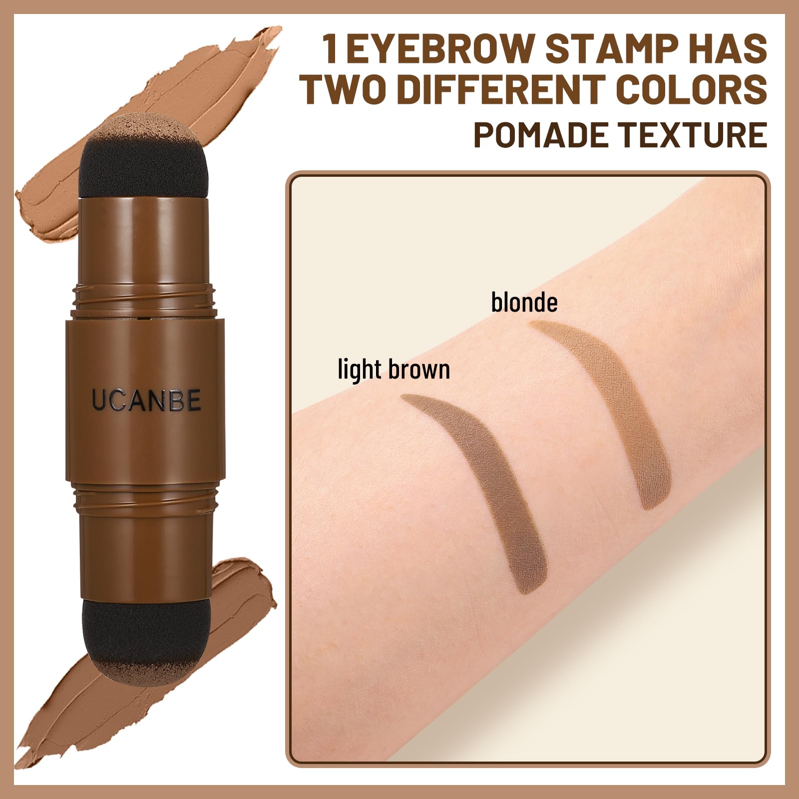 UCANBE pomade-sourcils-bicolore, teintes riches pour matcher tous les teints et styles.