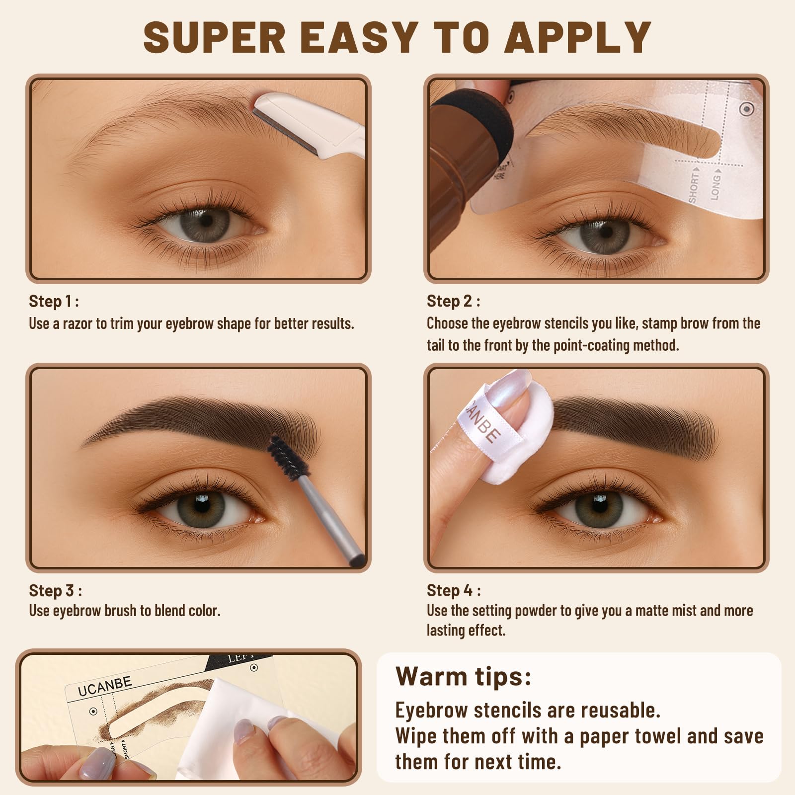 UCANBE rasoir sourcils pour affiner rapidement la forme.