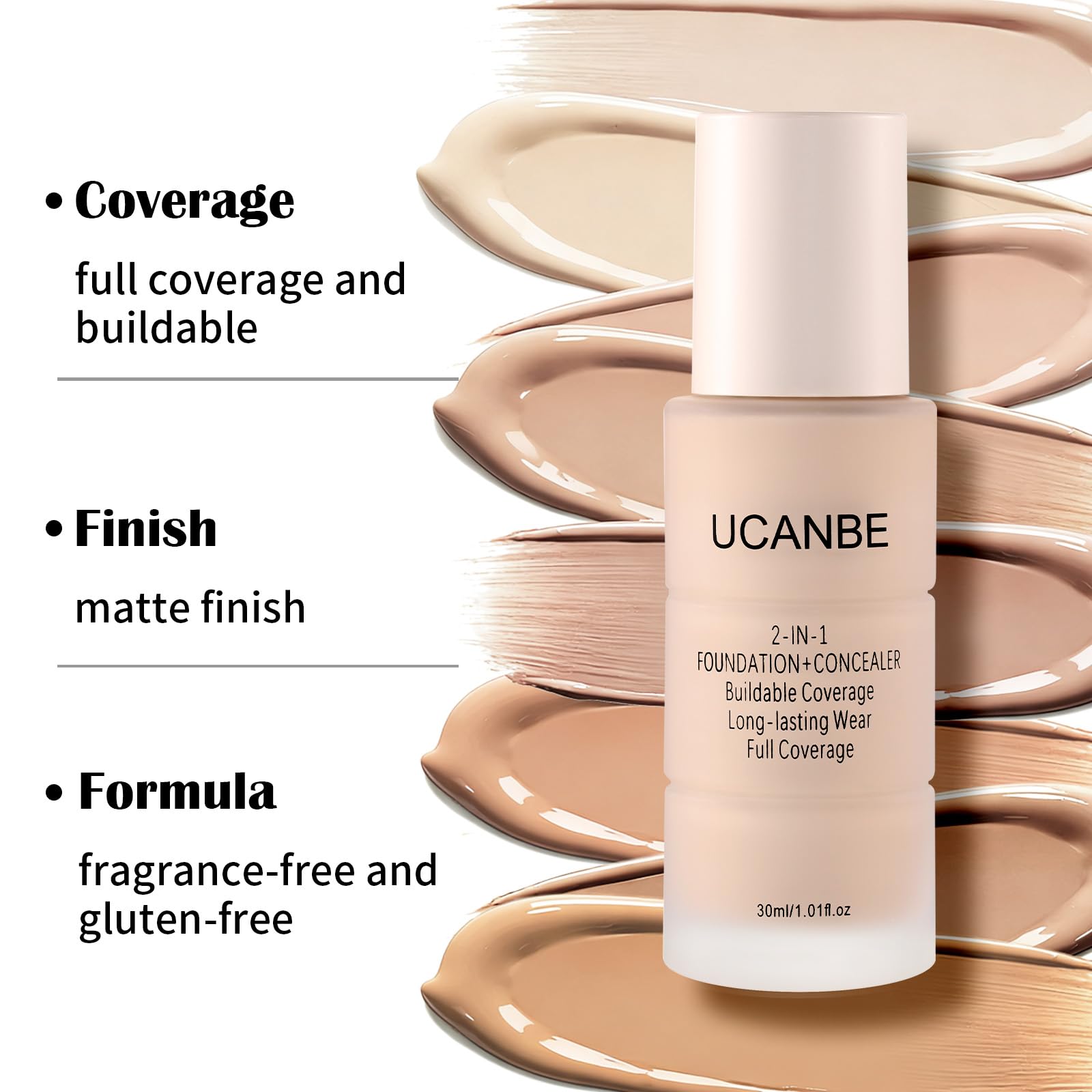 UCANBE texture-matte-légère: fini naturel sans effet cakey.