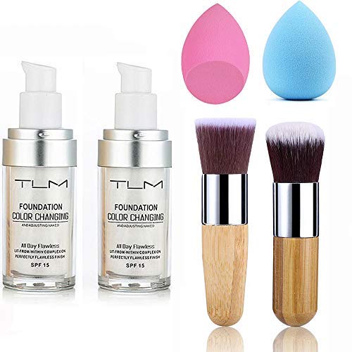 UCANBE TLM color-changing foundation swatch showing seamless shade match for natural look