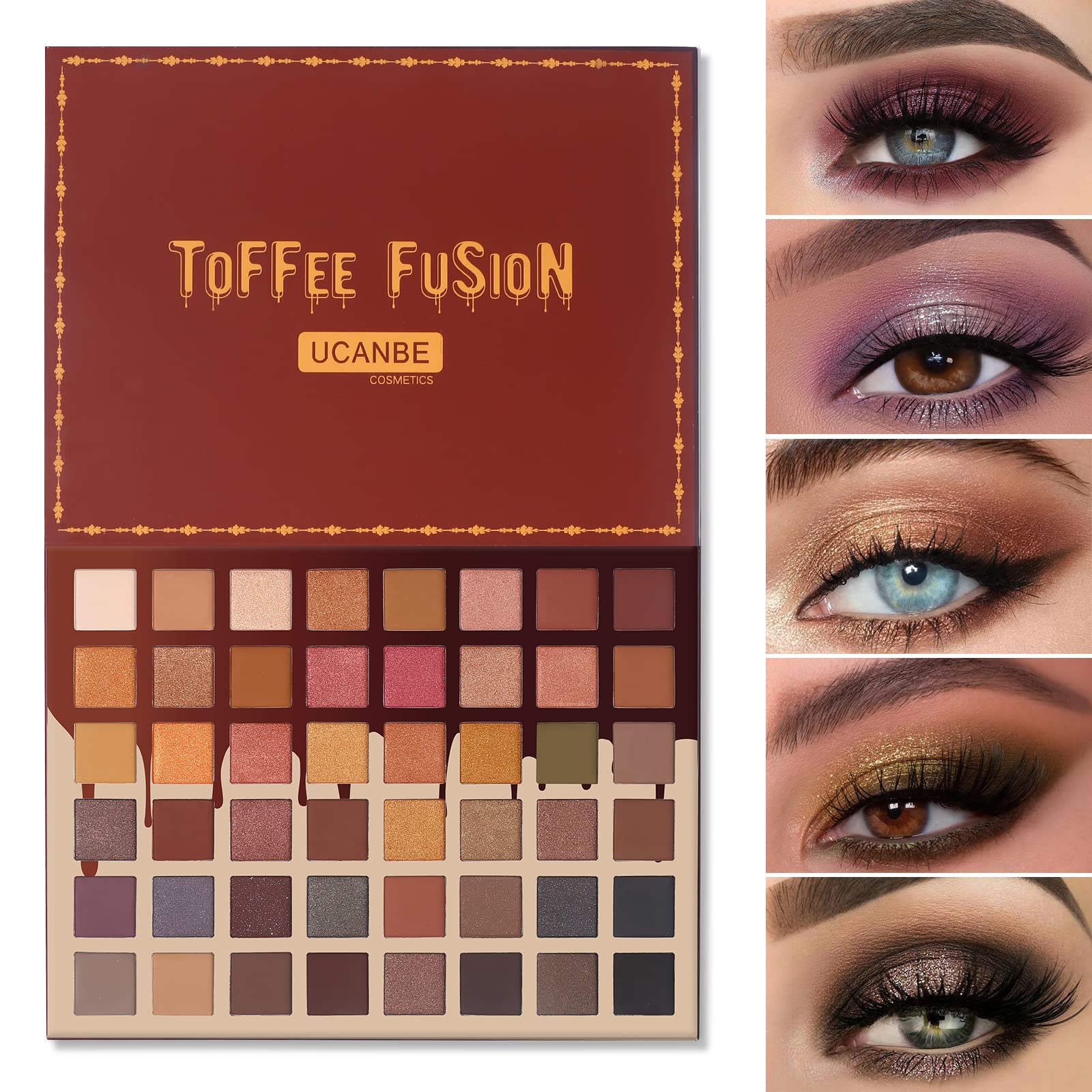 UCANBE Toffee Fusion Palette, palettes ombres neutres pour un look durable.