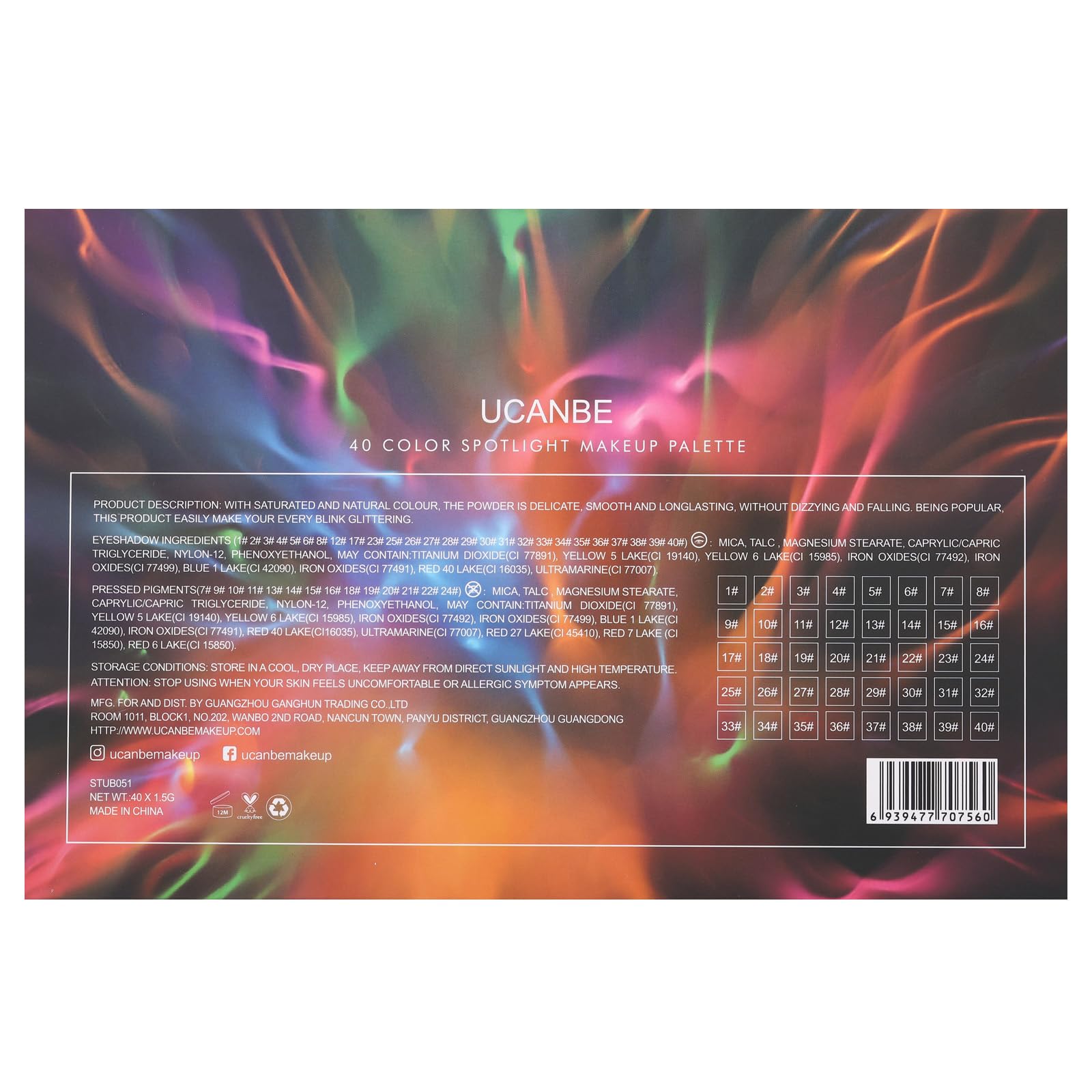 UCANBE Spotlight Palette utilisation quotidienne polyvalente