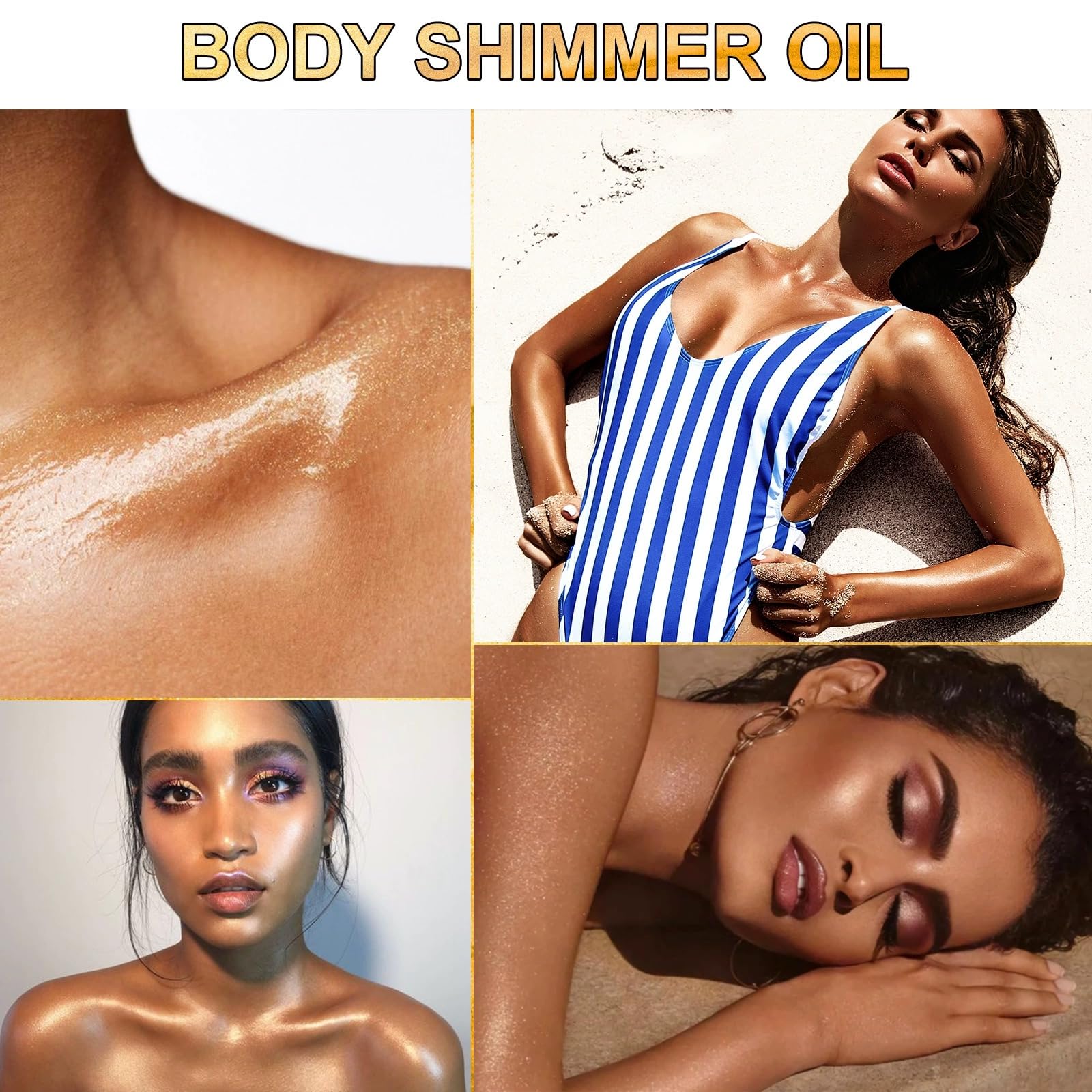 UCANBEMAKEUP Shimmer Oil – peut se mélanger au fond de teint pour un effet 3D.