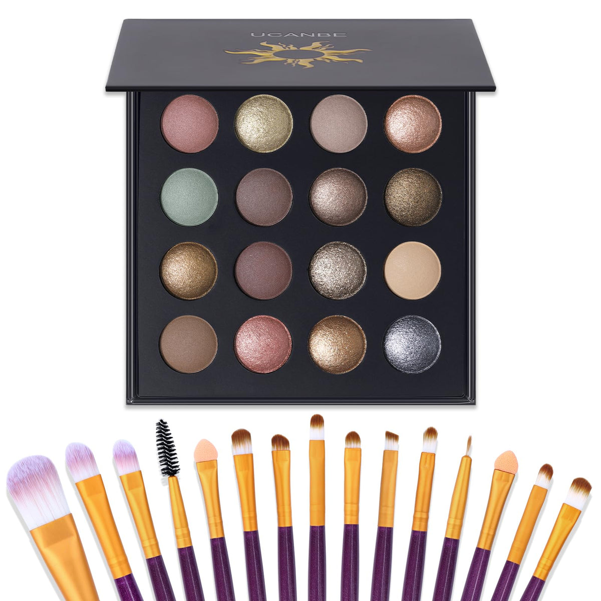 Palette UCANBEMAKEUP 16 couleurs, teintes matte et brillantes pour tous les looks
