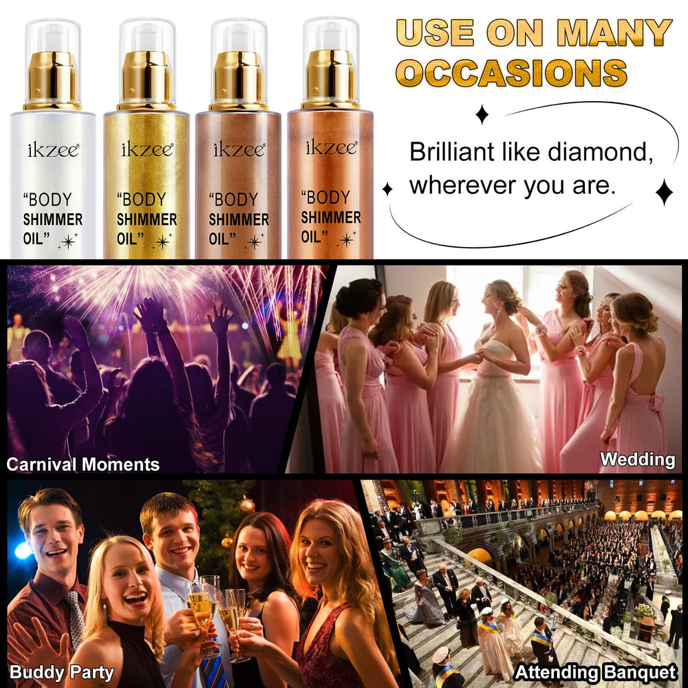UCANBEMAKEUP Shimmer Oil – résistant à l'eau et sèche rapidement pour un éclat durable.