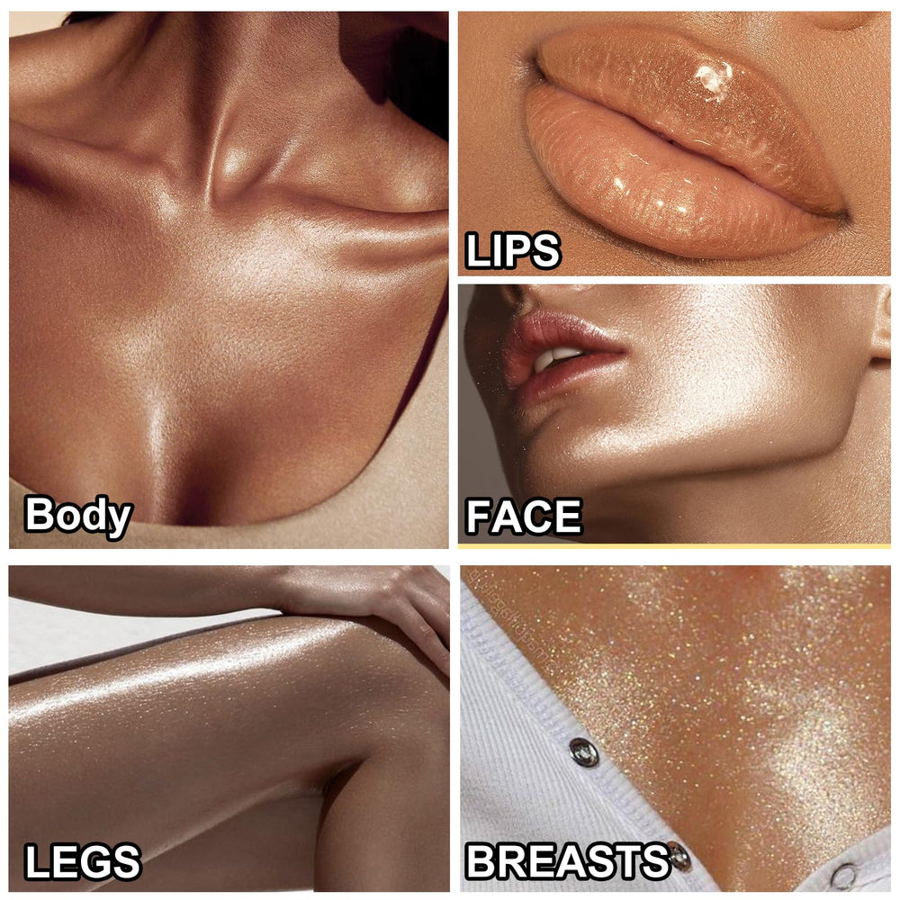 UCANBEMAKEUP Shimmer Oil – usage visage et corps pour un look estival.