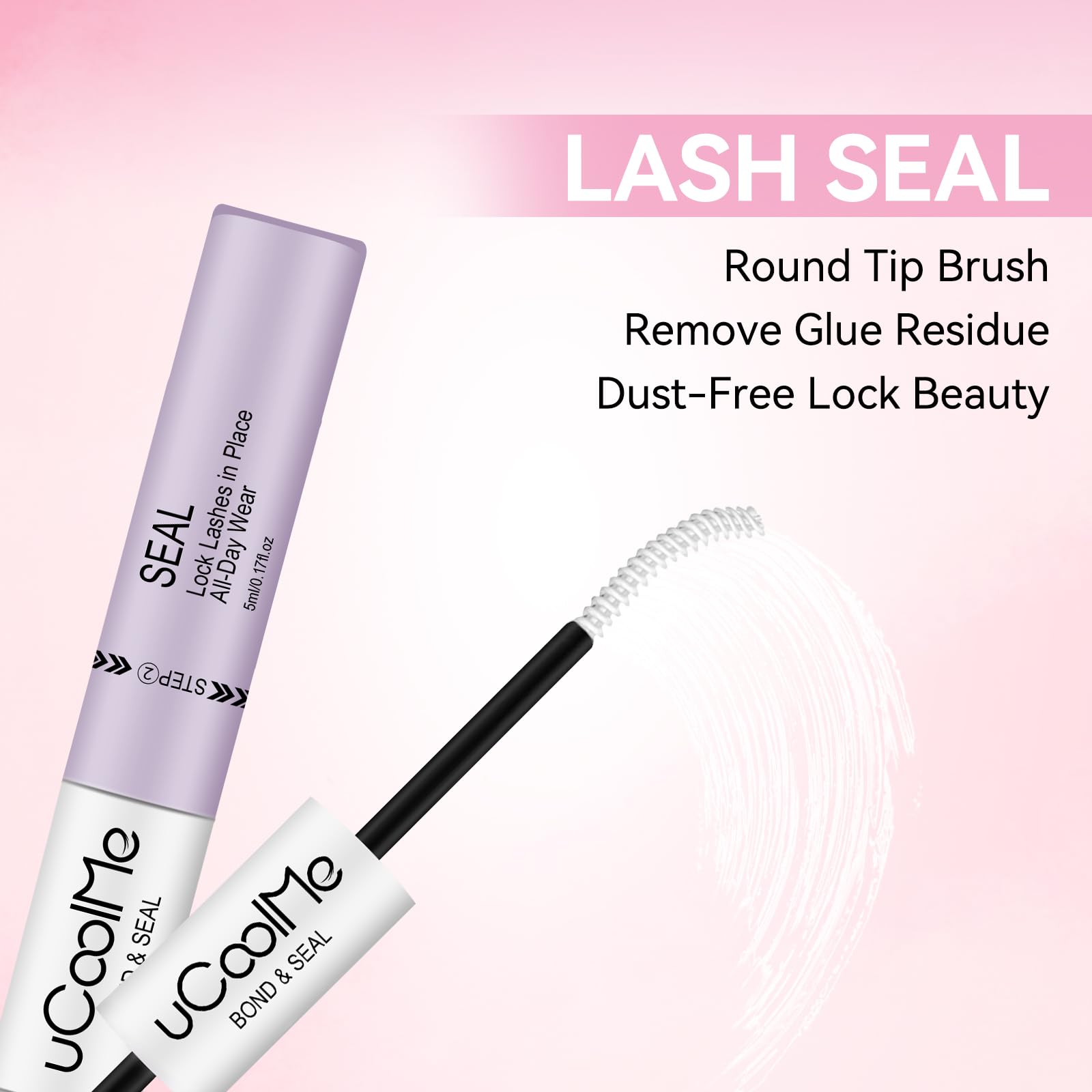UCOOLME adhésif-cils 2-en-1, deux étapes simples pour une finition naturelle.