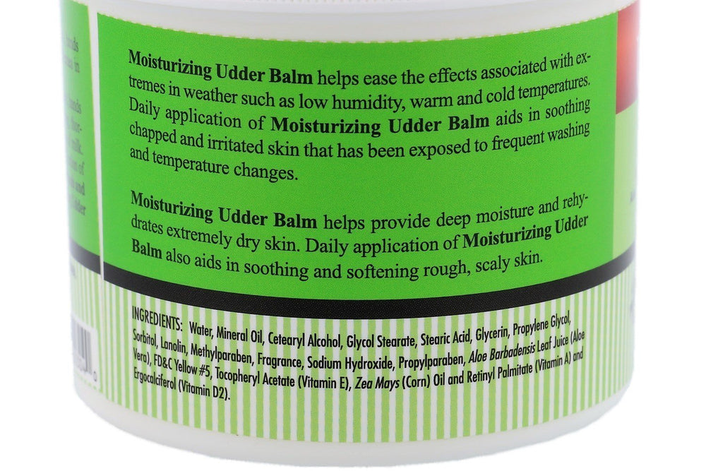 Udder Balm, texture dense, application facile sur mains et zones sèches.
