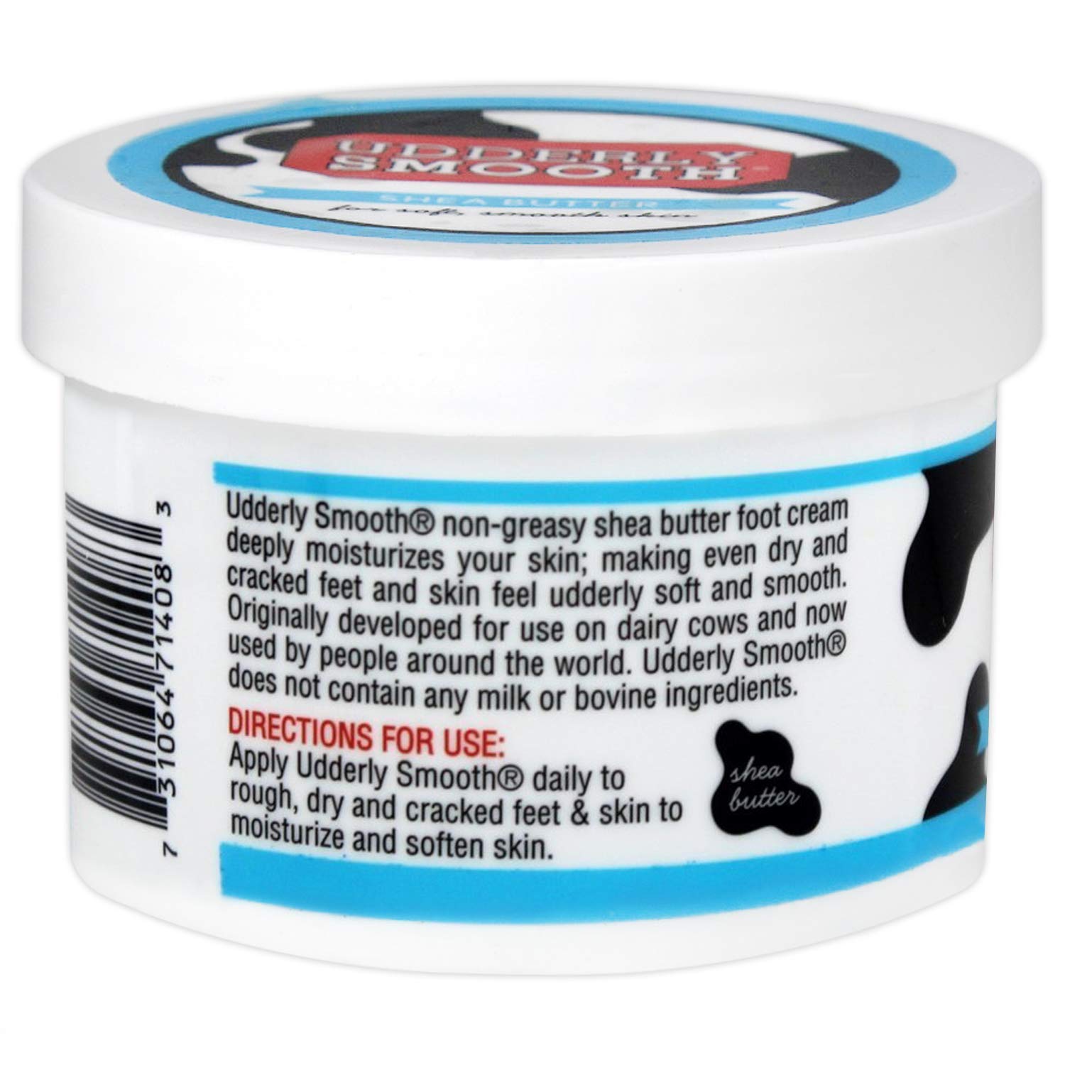Texture non grasse d'Udderly Smooth qui pénètre rapidement la peau.