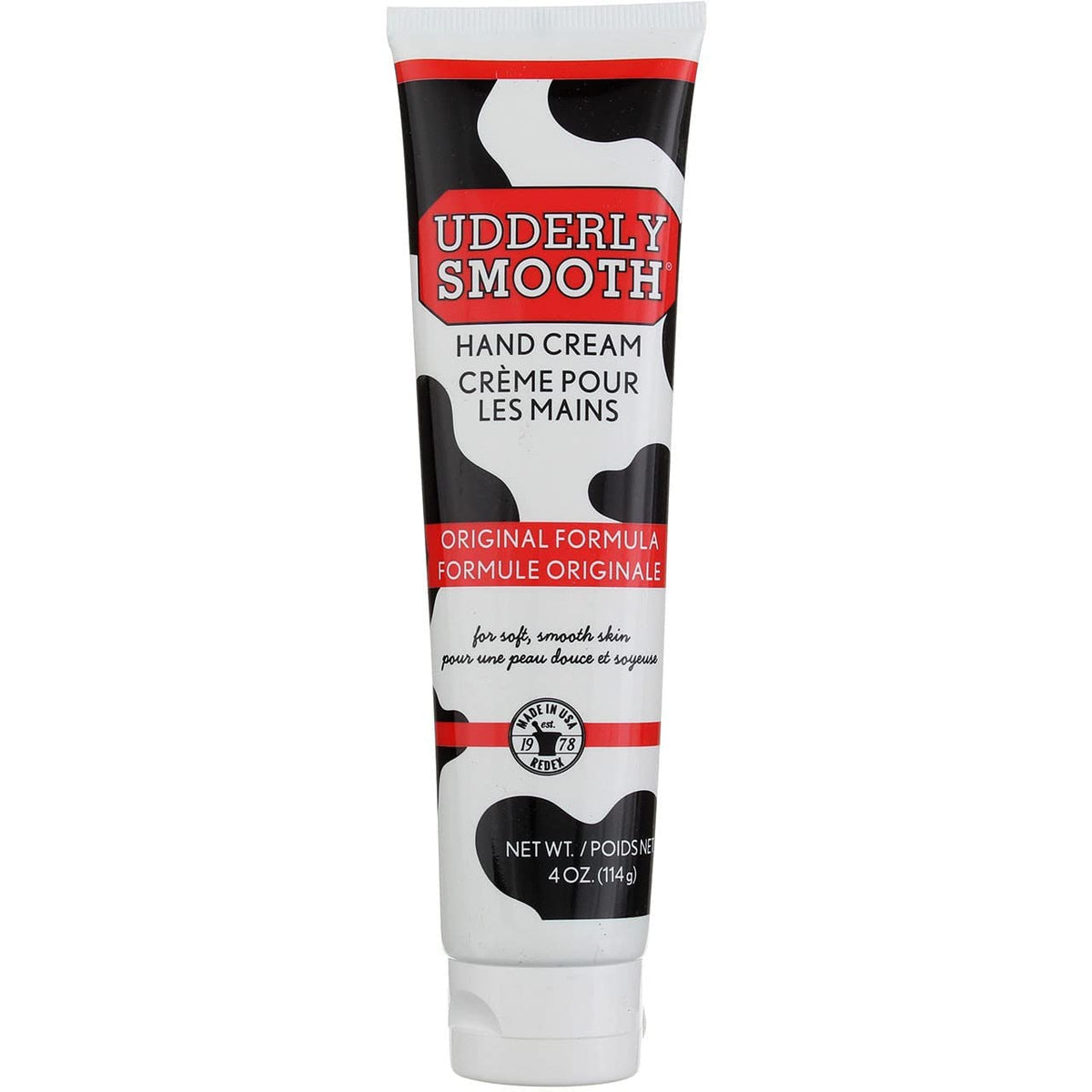 Crème Udderly Smooth en emballage, hydratation durable pour mains sèches
