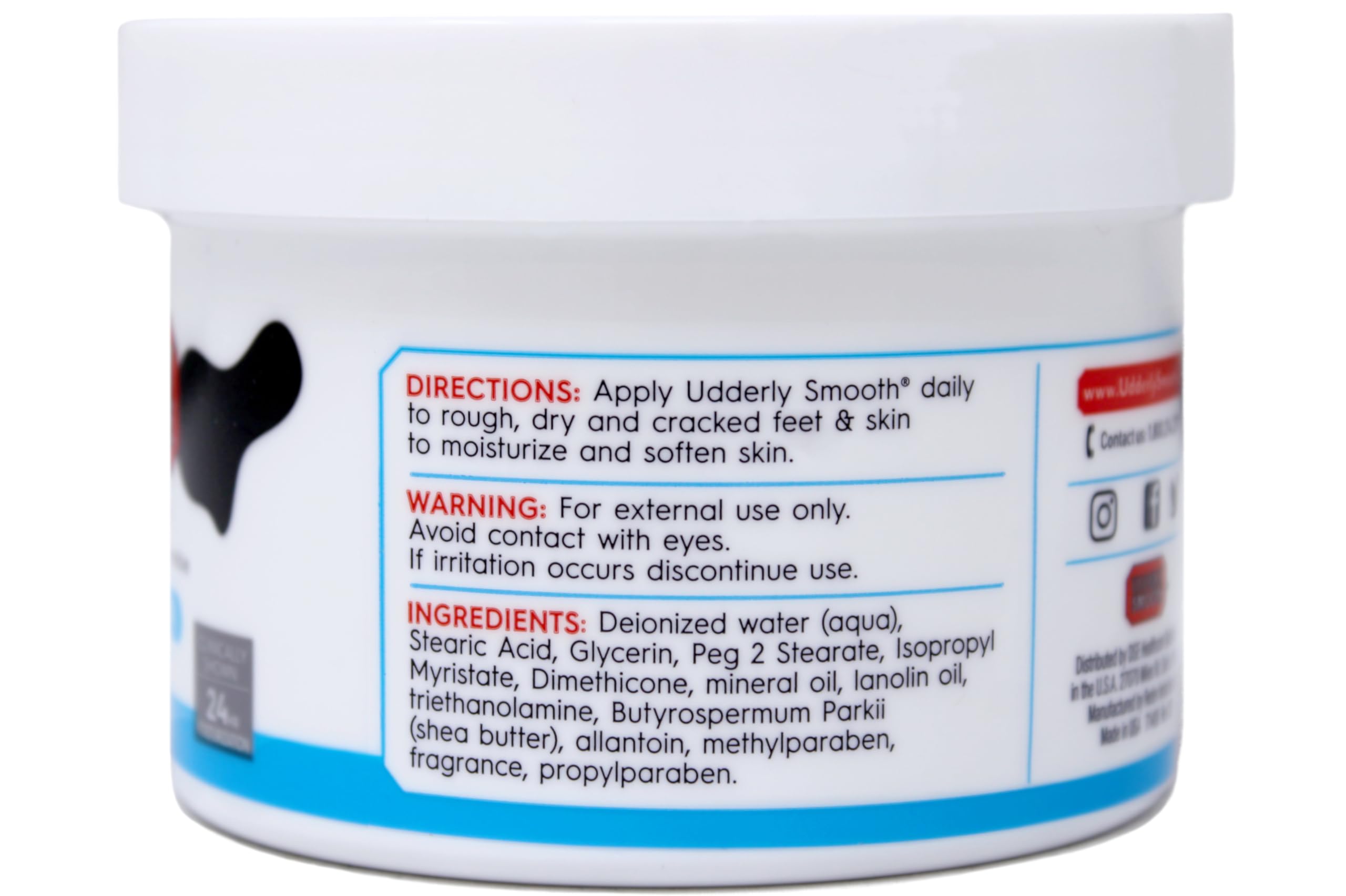 Formule non gras Udderly Smooth pour pieds, absorption rapide.