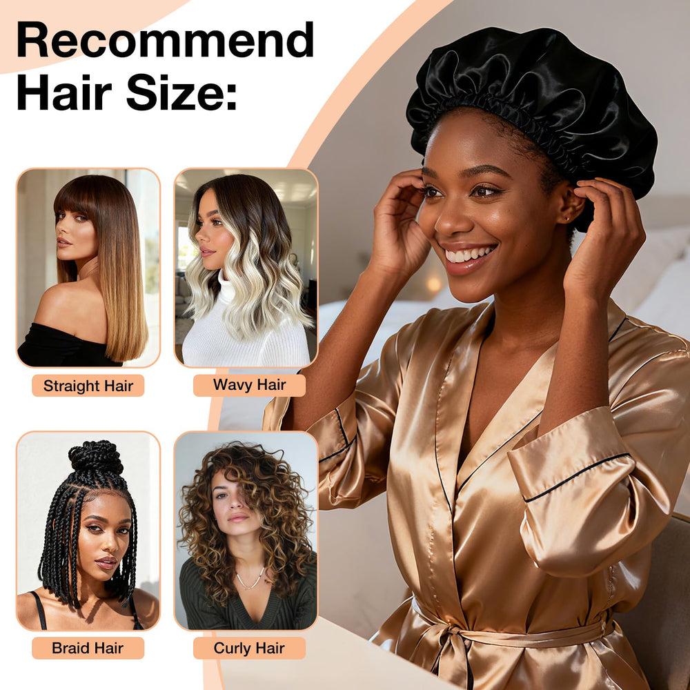 Udefineit bonnet de nuit elasticite ajustement, confort pour toutes les têtes.