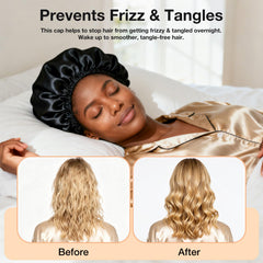Udefineit bonnet de nuit avec filet integre, coiffure preservée au repos.