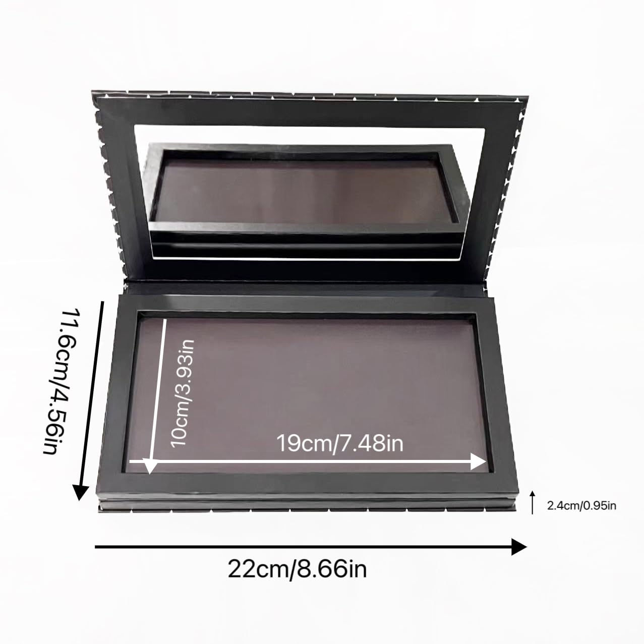 Palette udtip double-couche magnétique avec miroir intégré.