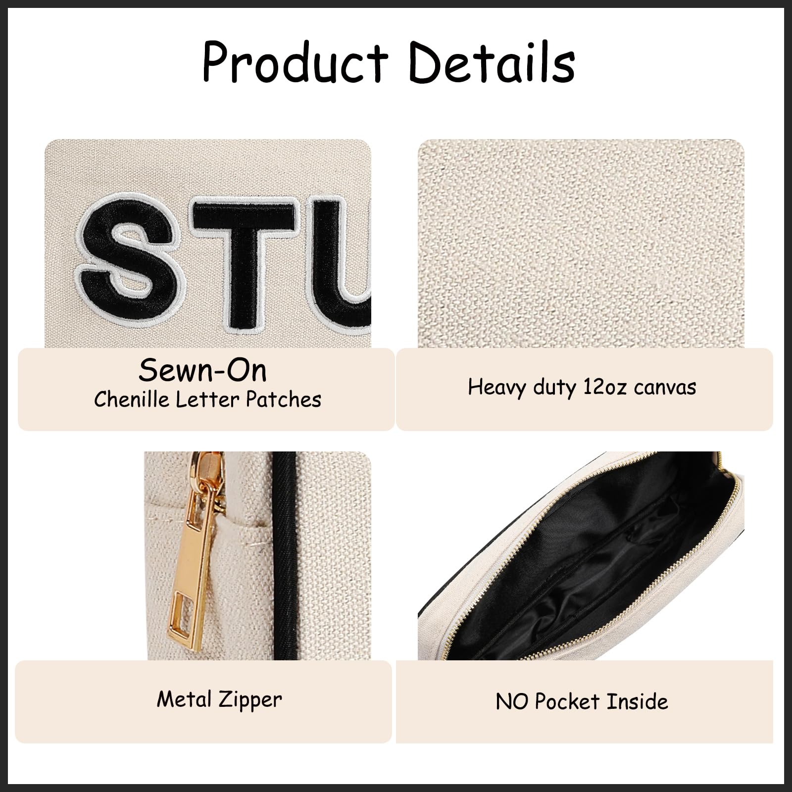 Patchs lettres chenille sur la trousse uekeboag pour une identification rapide
