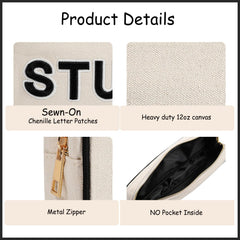 Patchs lettres chenille sur la trousse uekeboag pour une identification rapide