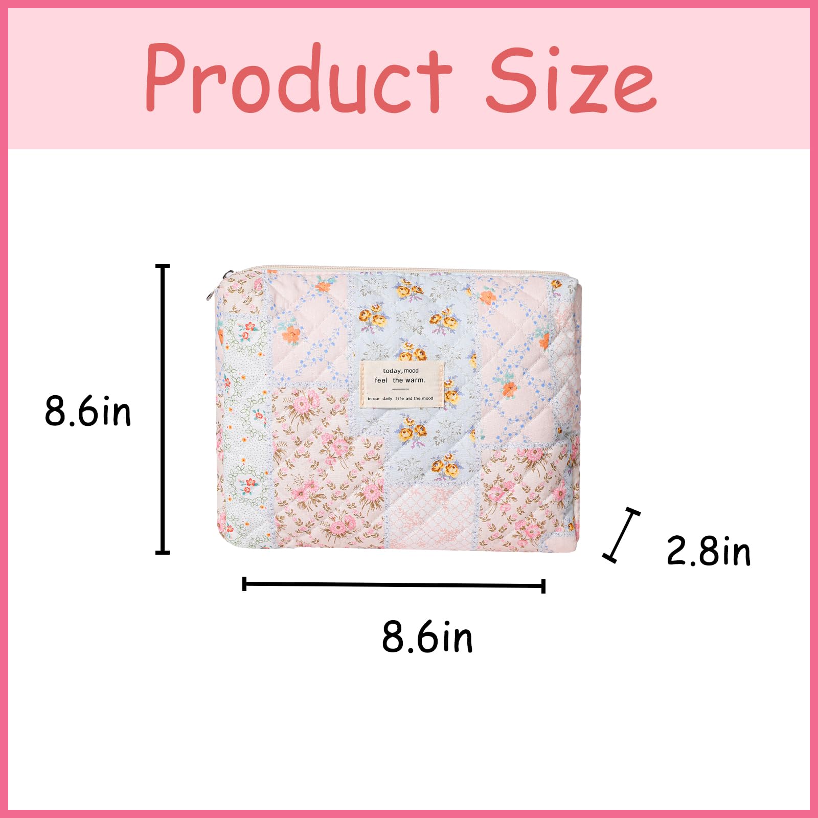 Pochette coquette florale signée uekeboag, idéale pour transporter vos cosmétiques en voyage.