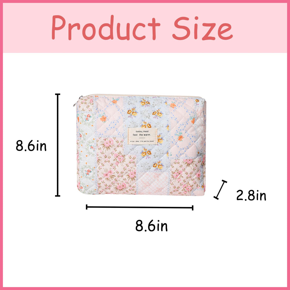 Pochette coquette florale signée uekeboag, idéale pour transporter vos cosmétiques en voyage.