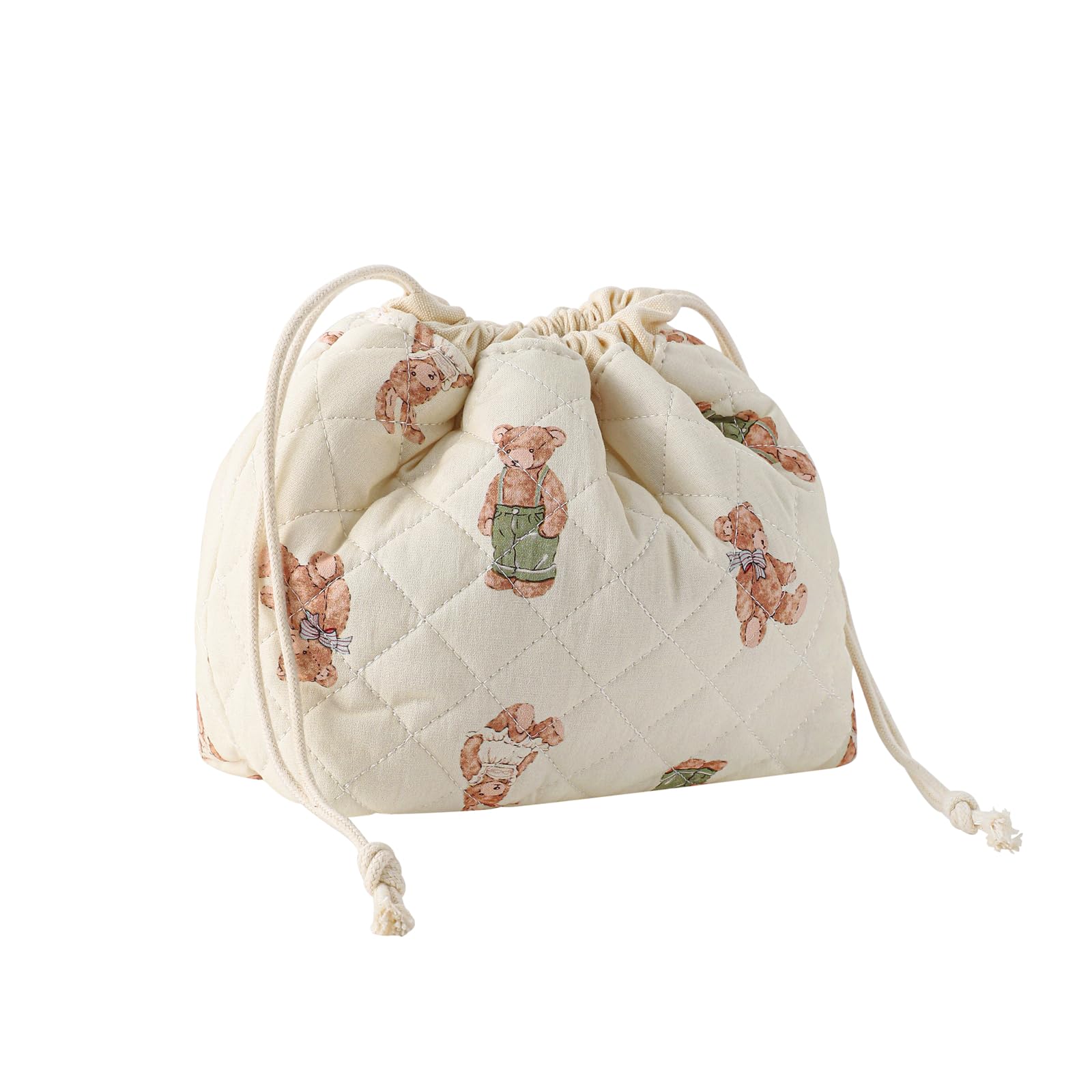 Sac maquillage uekeboag coton quilté fleuri, rangement pratique.