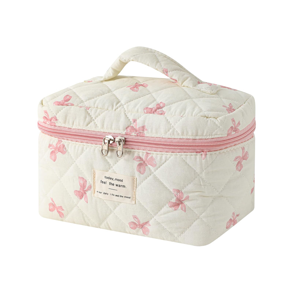 Trousse maquillage uekeboag matelassée florale, rangement spacieux pour vos essentiels en voyage.