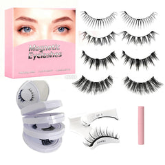 Ufardy cils magnétiques ensemble 4 styles dans un étui compact pour sorties