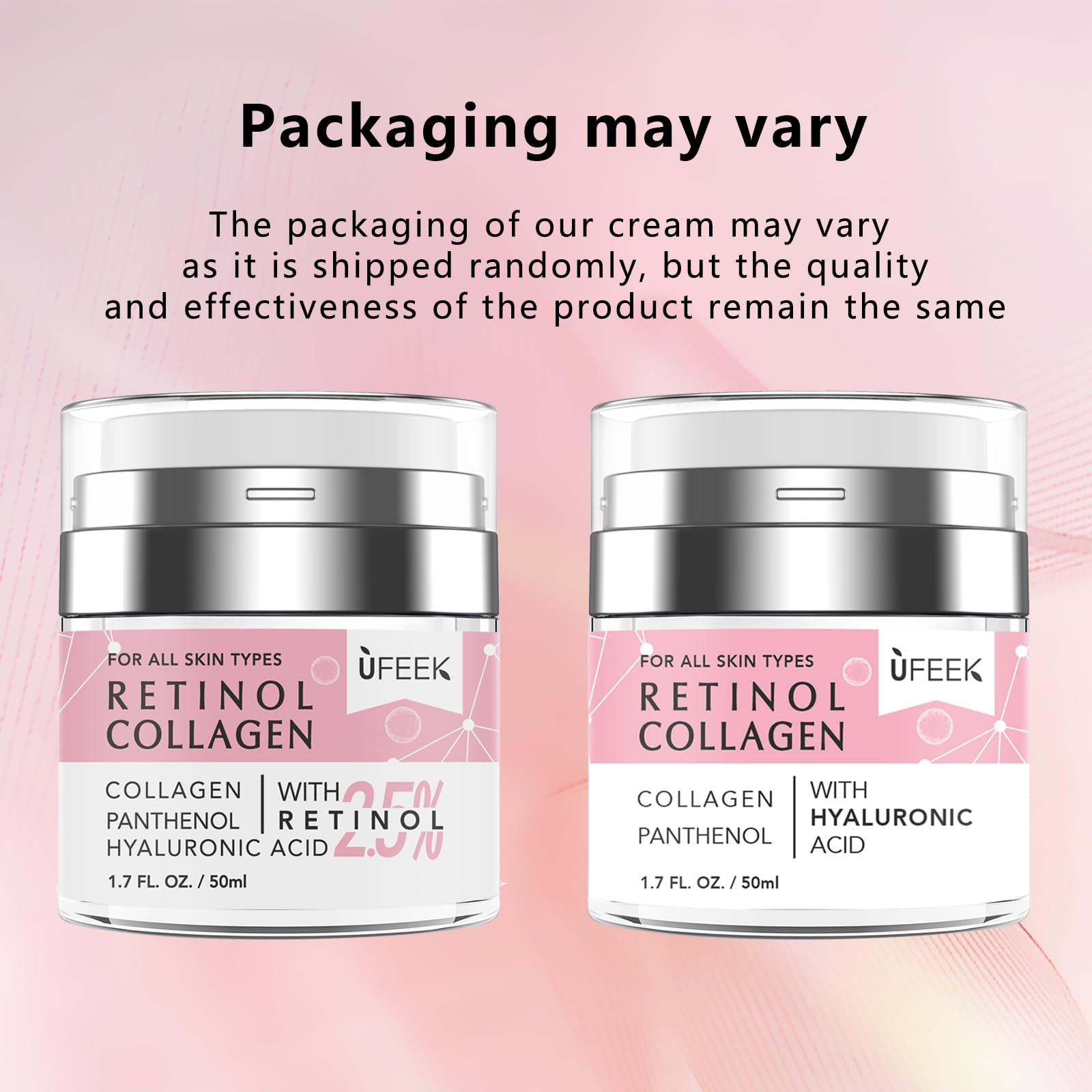 UFEEK Crème Visage Retinol – format 50 ml pratique pour usage quotidien.