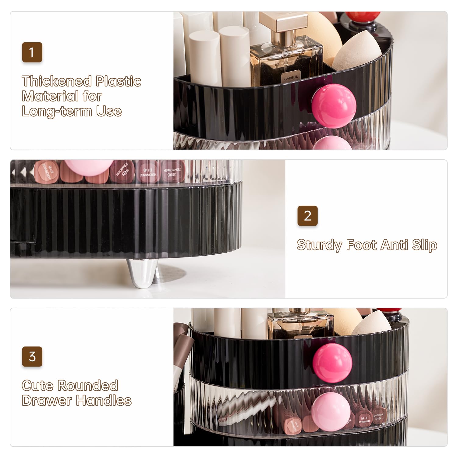 Montage simple : visser les boutons tiroir pour un rangement ludique et pratique, par UFORU.