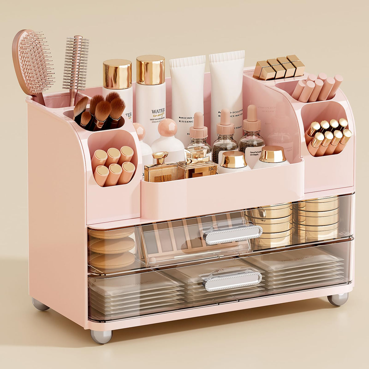 UFORU Organisateur maquillage: deux grands tiroirs pour ranger facilement vos produits.