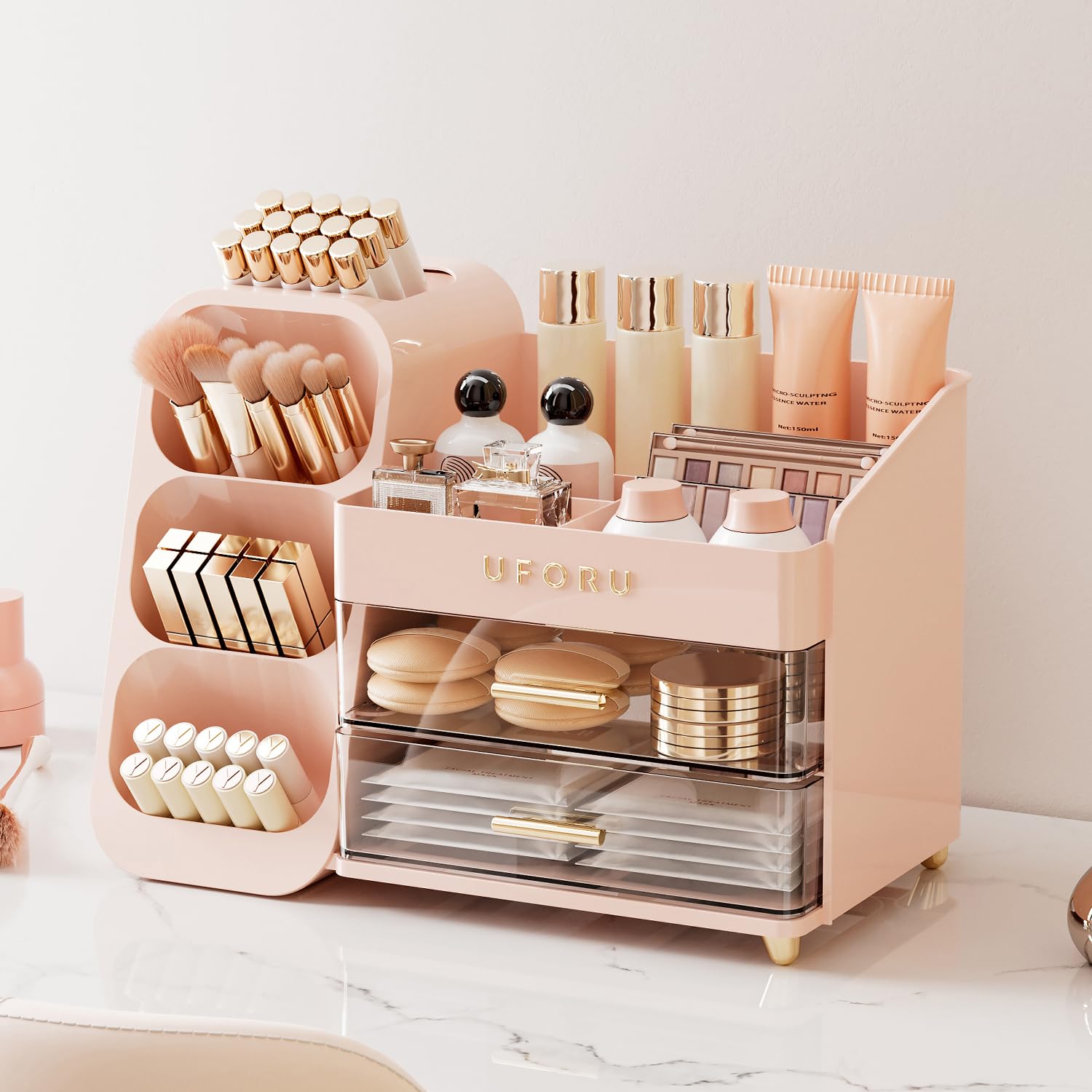 UFORU porte-pinceaux intégré — rangement clair pour pinceaux et accessoires.