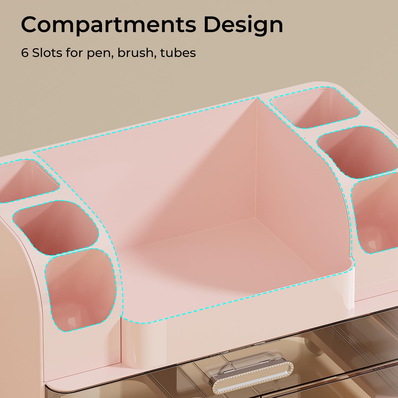 UFORU Rangement multi-usages: cosmétiques, parfums et fournitures bureau trouvent leur place.