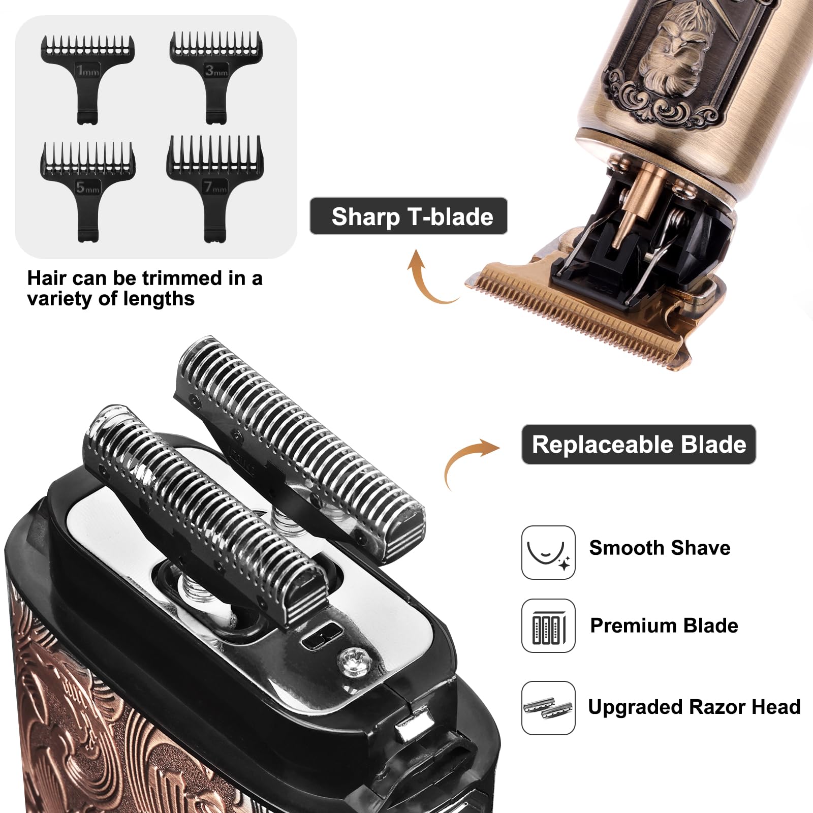 Kit soin Ufree pour barbe et cheveux, soin tout-en-un