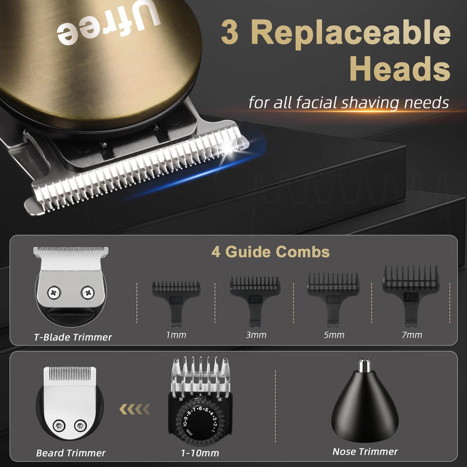 Plage de coupe 1–22 mm pour tous les styles avec Ufree.