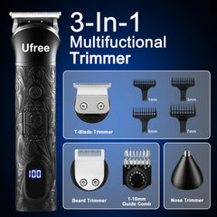 Système 3 en 1 Ufree pour cheveux, barbe et nez