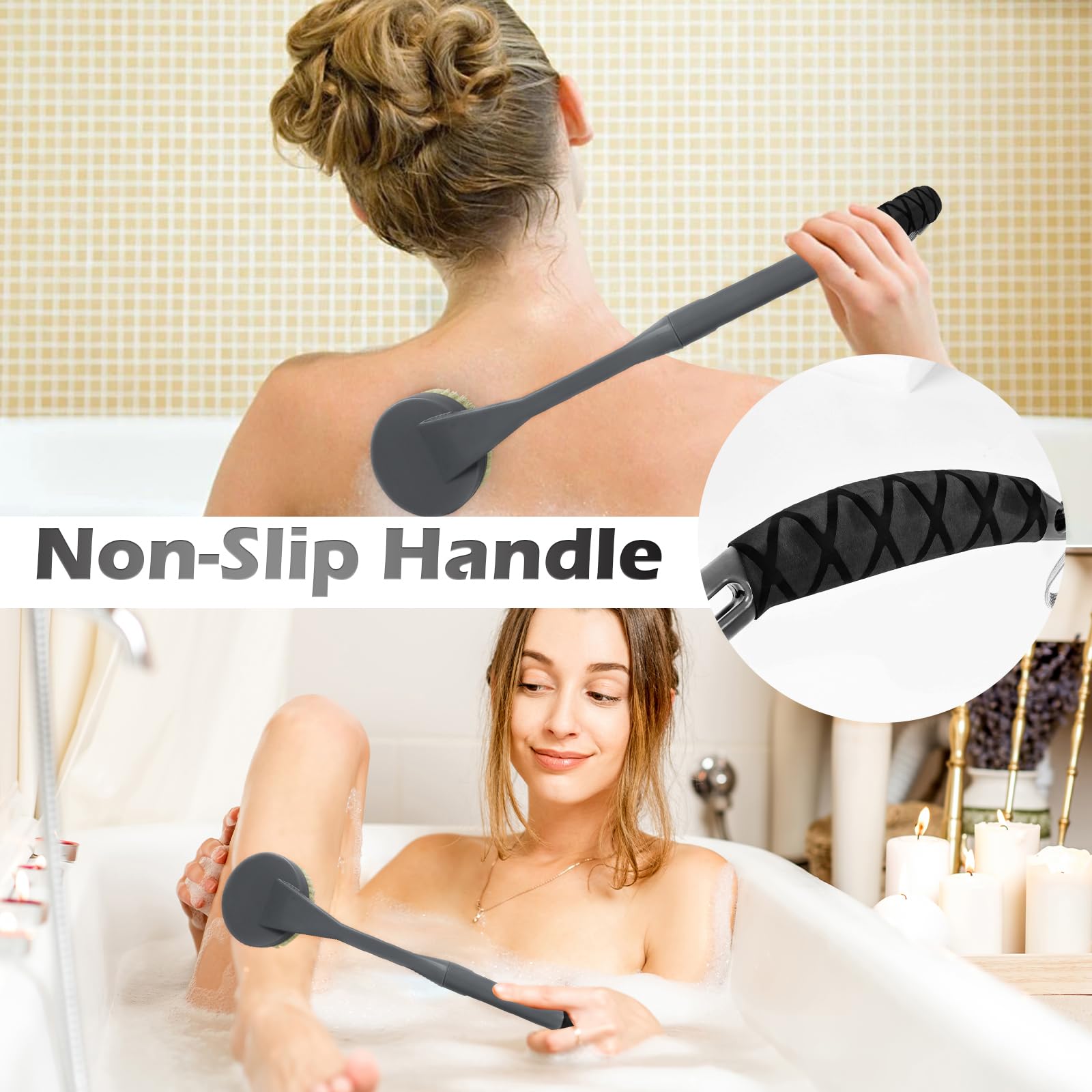 Brosse de dos UHIAGREE – peau plus douce grâce à une exfoliation délicate.