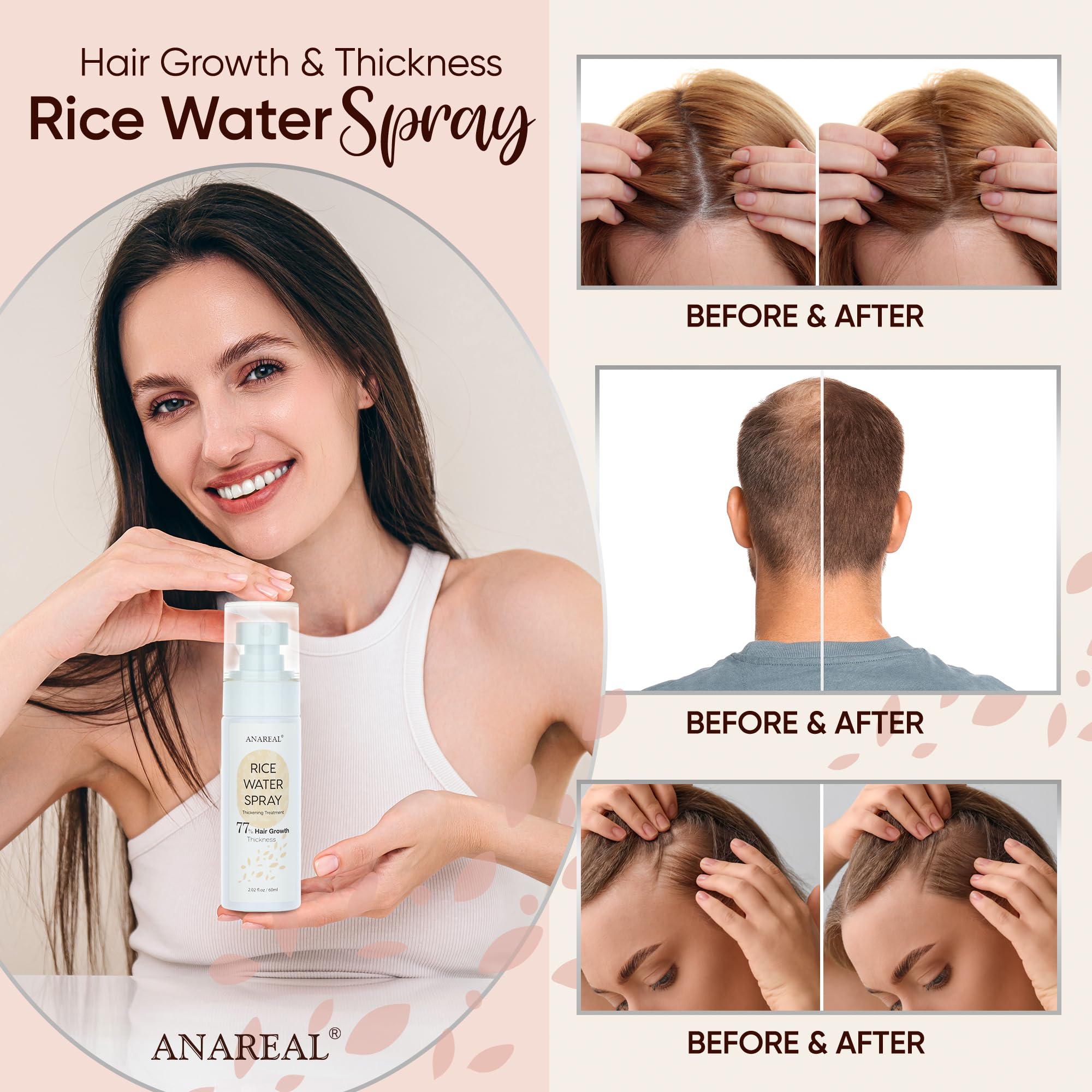 Application du spray uikeaft directement sur le cuir chevelu.