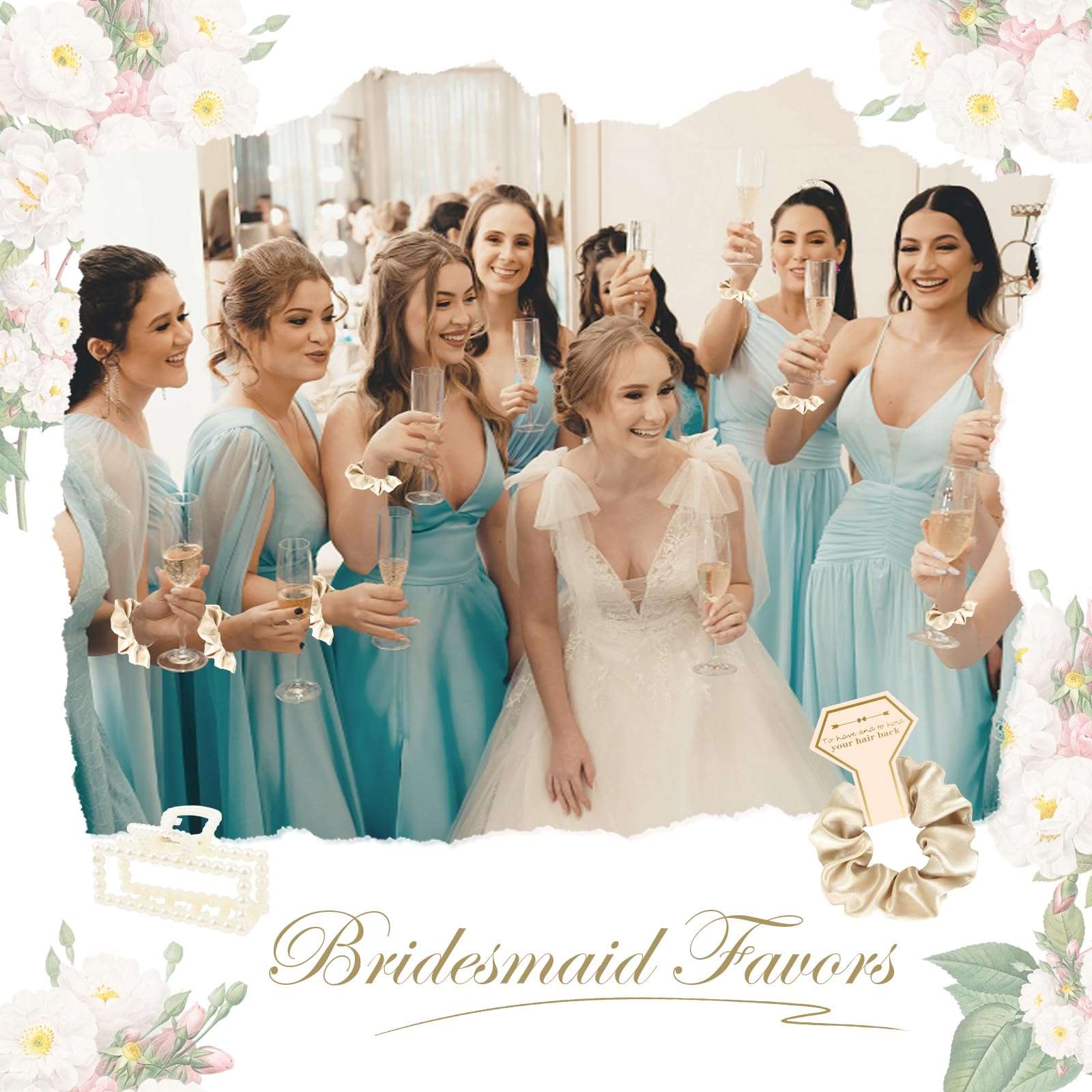 Uintoon cadeaux pour demoiselles d'honneur, chouchou et clip glamour.