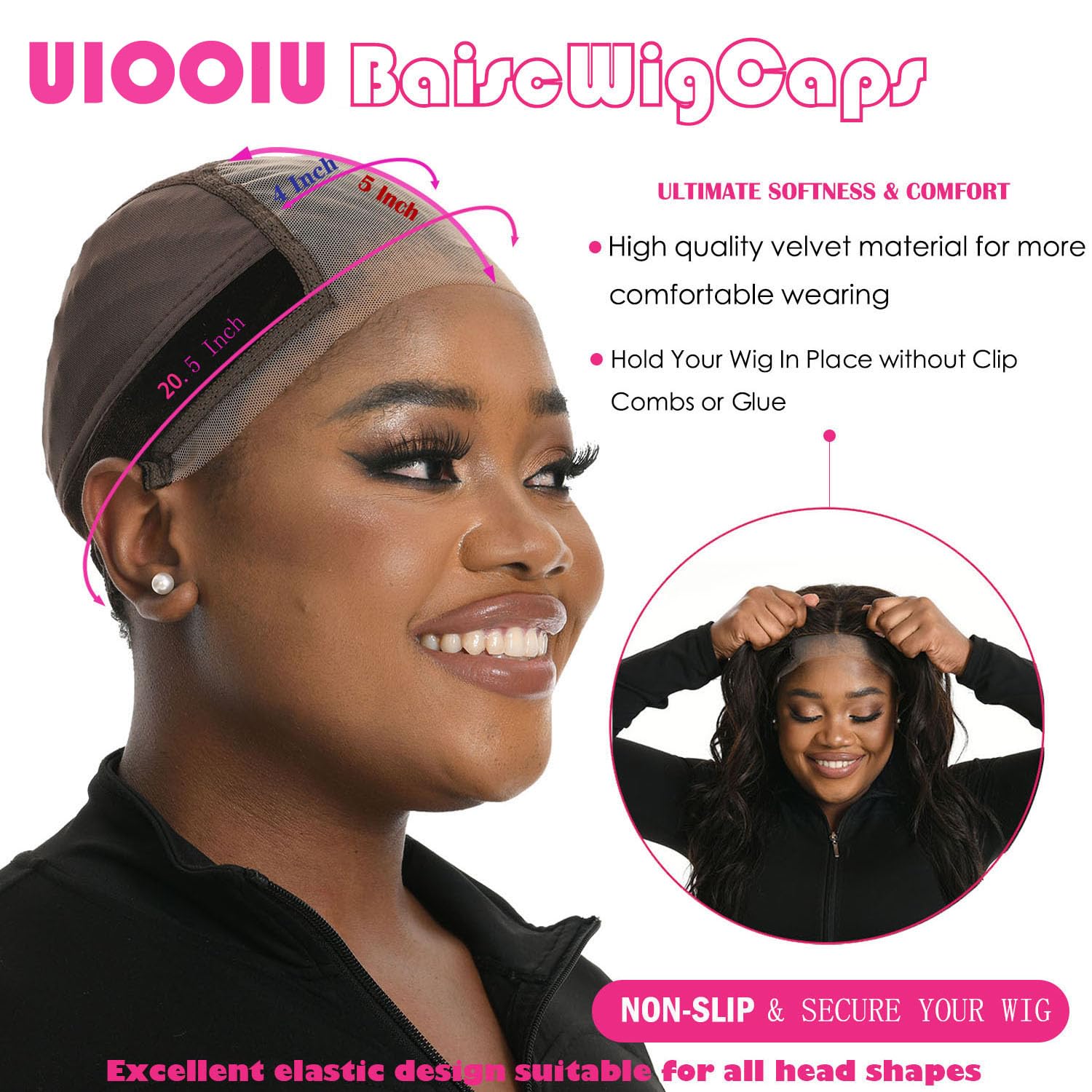 UIOIU cap dentelle ajustable – ajustement personnalisé pour chaque tête.