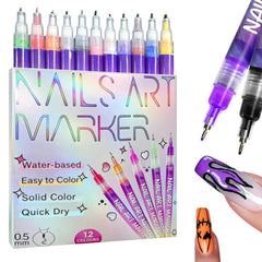UKM stylo art ongles 12 couleurs, dessin précis pour nail art a domicile