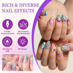 UKM stylo art ongles pointe 0,5 mm pour details fins