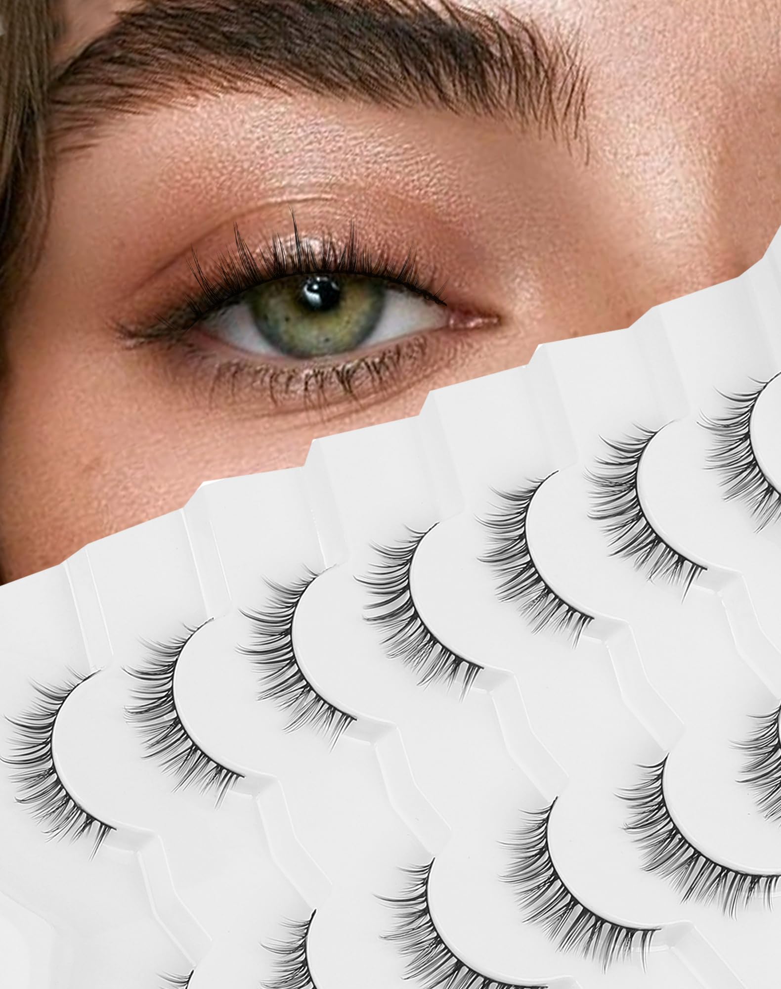 Ukrizi cils naturels avec bande mince pour un rendu discret.