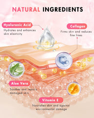 UKVOA aloe and collagen enriched patches soothe skin during wear.