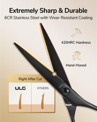 Ciseaux d'effilage ULG 32 dents en noir mat pour texture fluide
