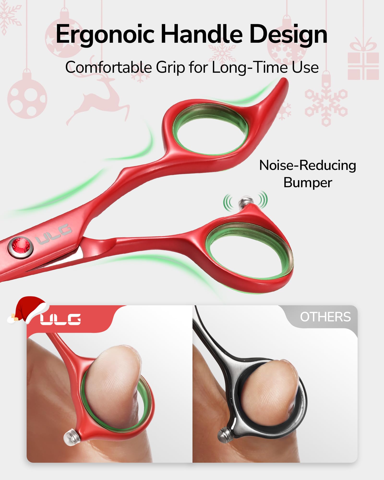 ULG poignees ergonomiques offset pour confort durant les coupes.