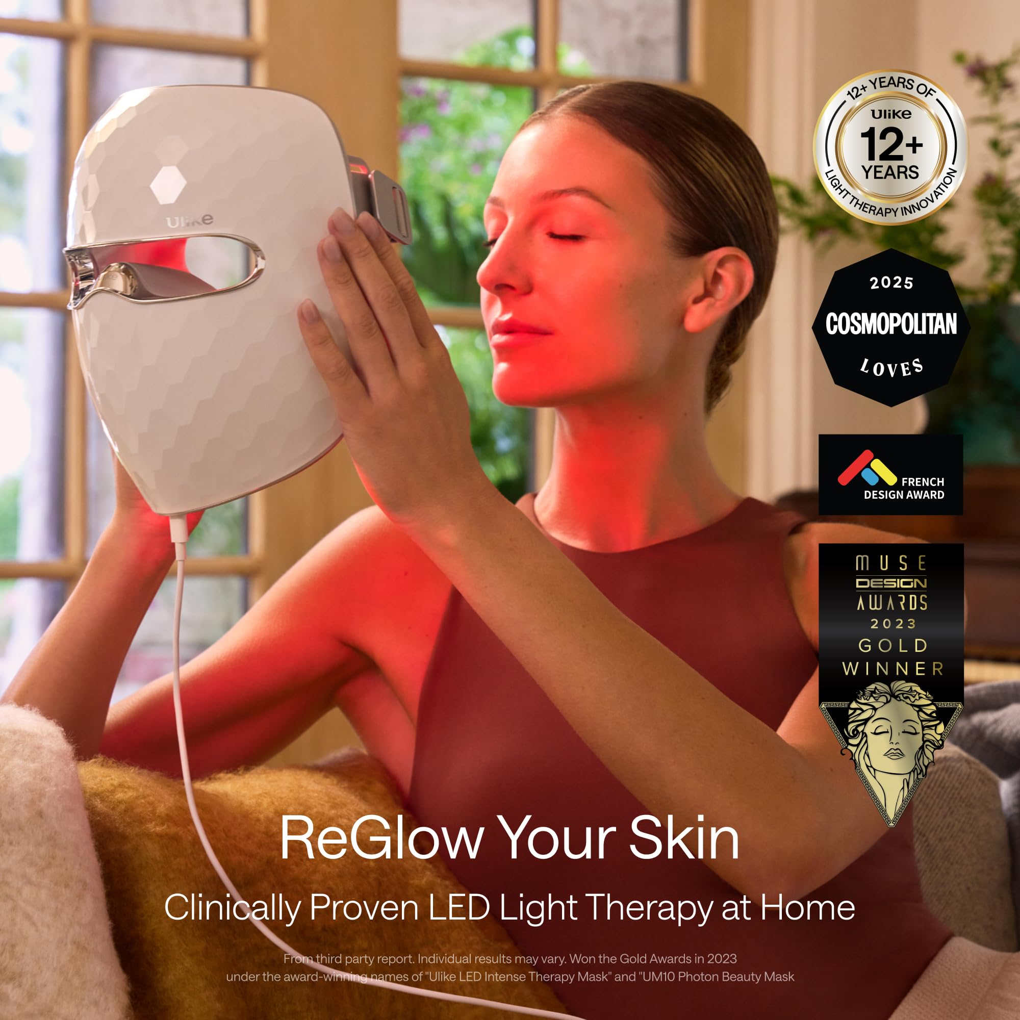 Ulike ReGlow lumière rouge : mode Glow pour un teint plus lumineux.