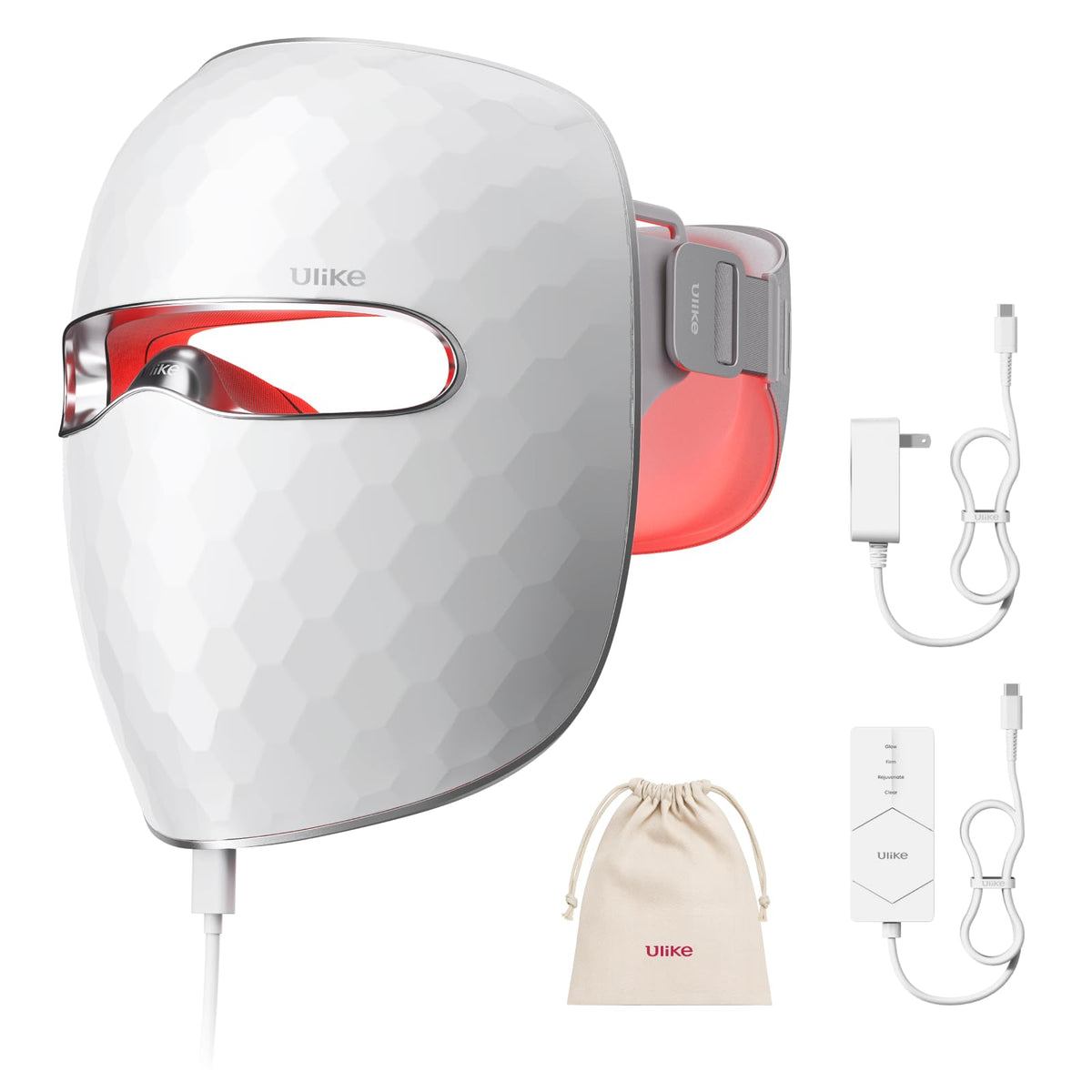 Ulike ReGlow masque-visage-led : couverture 360° pour diffusion lumineuse uniforme.