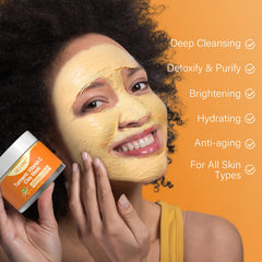 ulluxe Masque argile curcuma vitamine C - purification douce et hydratation équilibrée.