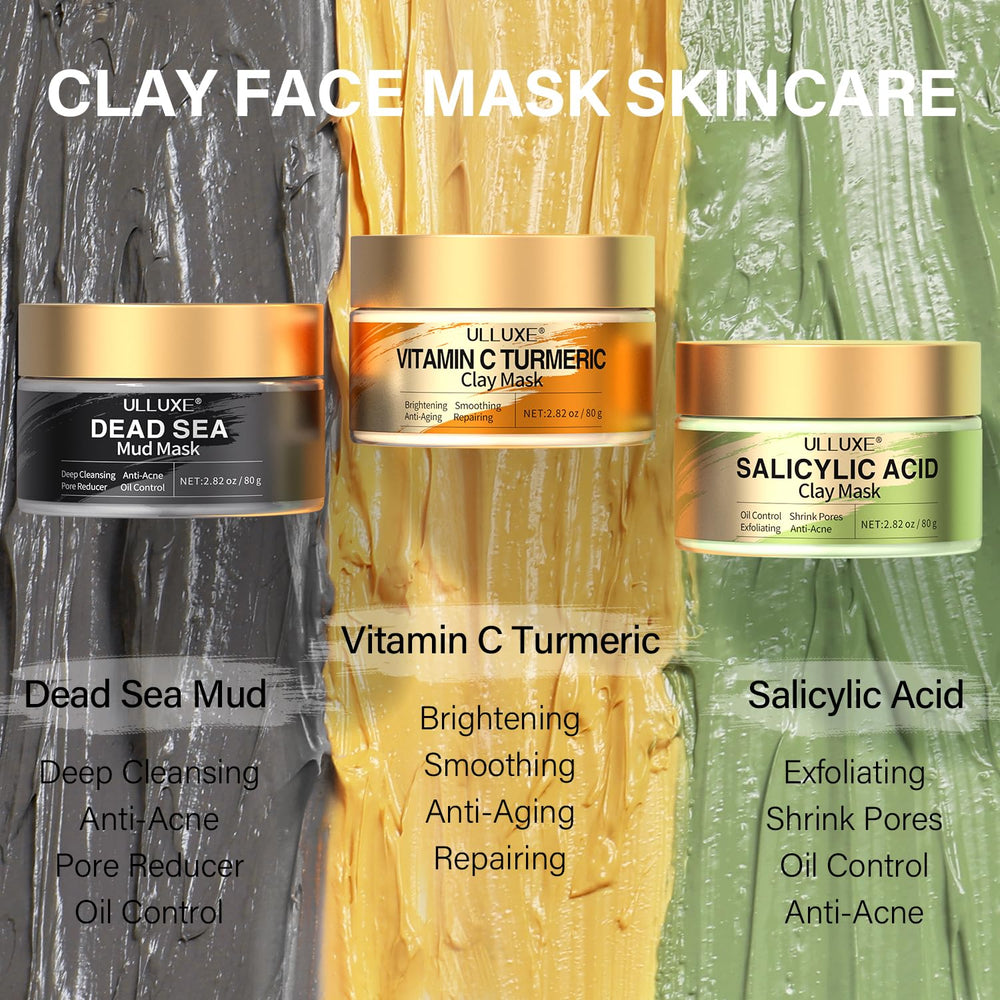 Masque argile ulluxe acide salicylique réduit les imperfections sans dessécher.