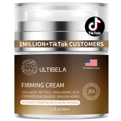 ULTIBELA Crème Cou – bouteille en premier plan, hydratation durable.