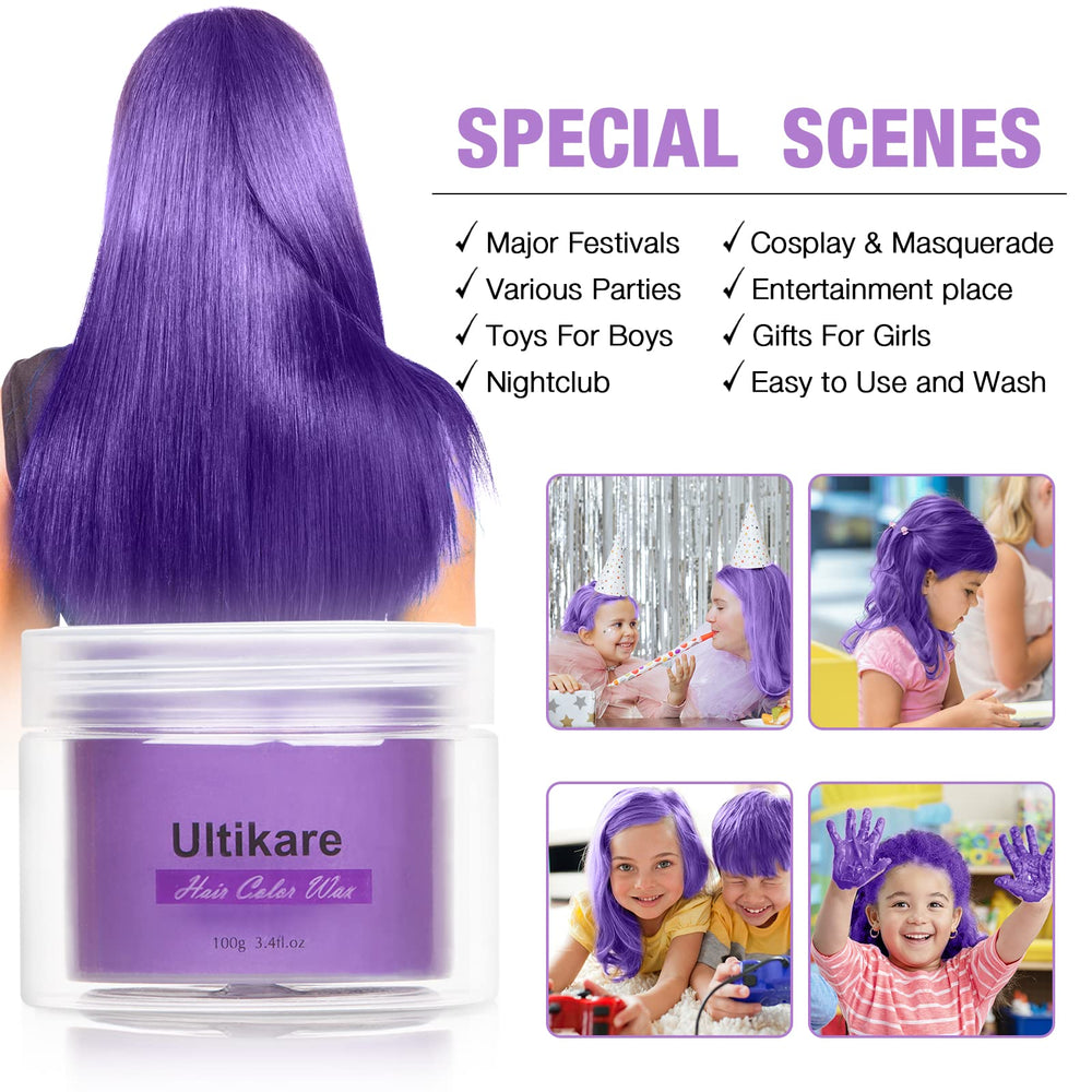 Application manuelle d’Ultikare Color Wax Violet pour un look temporaire